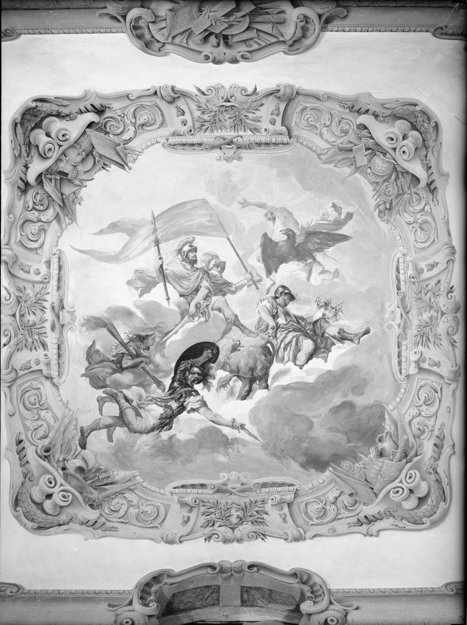 Mercurio e Venere, ratto di Orizia, diluvio di Deucalione, Medusa, caduta di Fetonte, caduta dei giganti, Gloria del Beato Nicolò Albergati - Bologna